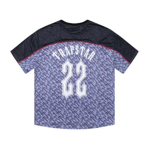 Black Blue Trapstar Football Jersey
