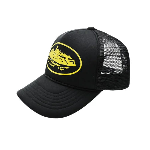 Corteiz Alcatraz Trucker Hat Black Yellow - image 2
