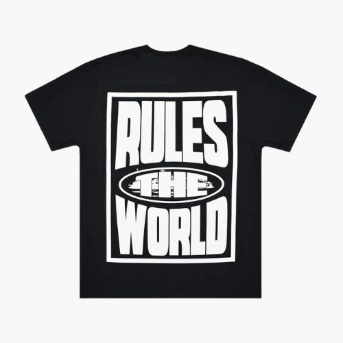 Corteiz Rules the World T Shirt Black-White