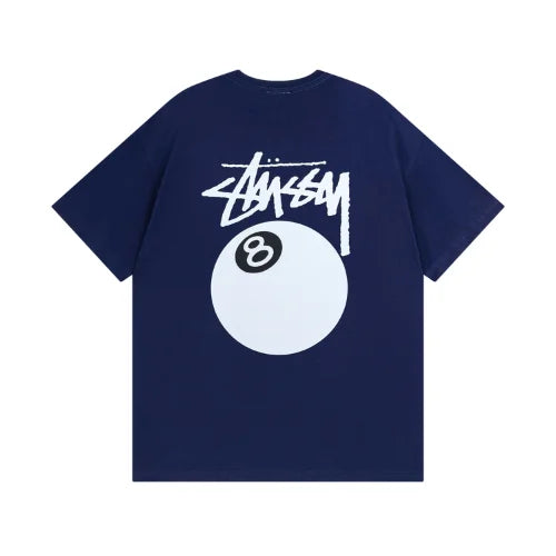 Stussy 8 Ball Pigment Dyed T Shirt Navy