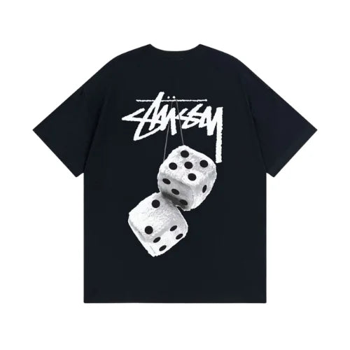 Stussy Fuzzy Dice T Shirt Black