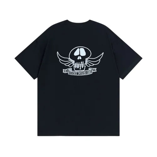 Stussy Skull Wings Pigment Dyed T Shirt Black