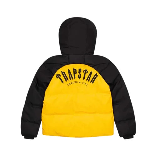 Trapstar Irongate Aw23 Hooded Puffer Jacket Black Yellow