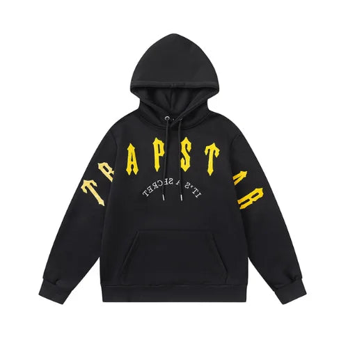 Black Yellow Irongate Chenille Hoodie