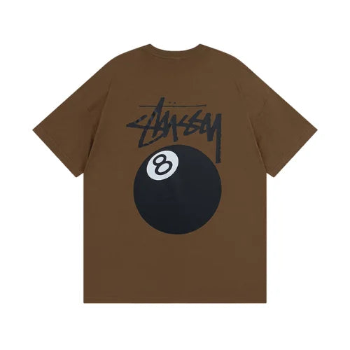 Stussy 8 Ball Pigment Dyed T Shirt Brown
