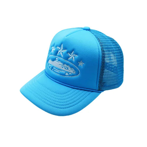 Corteiz 5 Starz Alcatraz Trucker Hat Blue - image 2