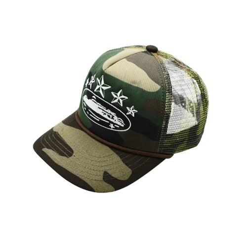 Corteiz 5 Starz Alcatraz Trucker Hat Green Camo - image 2