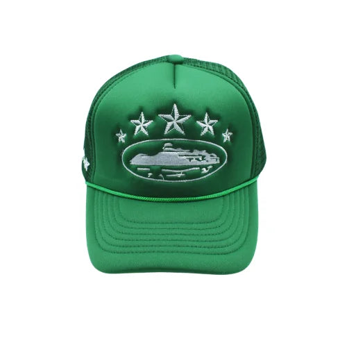 Corteiz 5 Starz Alcatraz Trucker Hat Green