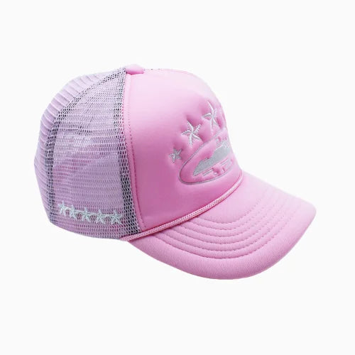 Corteiz 5 Starz Alcatraz Trucker Hat Pink - image 3