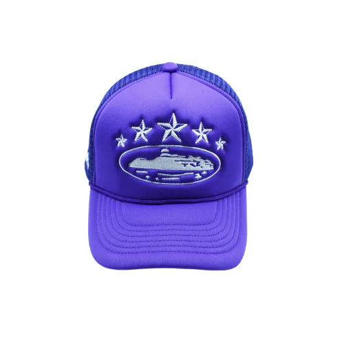 Corteiz 5 Starz Alcatraz Trucker Hat Purple