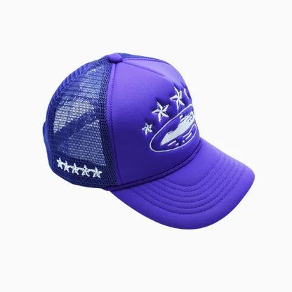 Corteiz 5 Starz Alcatraz Trucker Hat Purple - image 3