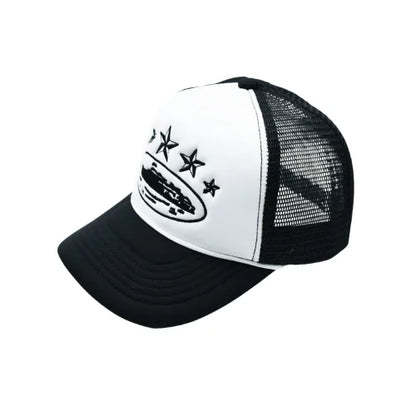 Corteiz 5 Starz Alcatraz Trucker Hat White Black - image 2