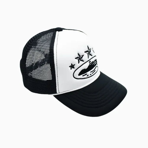 Corteiz 5 Starz Alcatraz Trucker Hat White Black - image 3