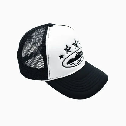 Corteiz 5 Starz Alcatraz Trucker Hat White Black - image 3