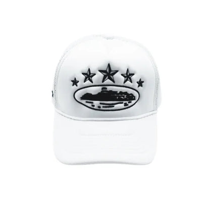 Corteiz 5 Starz Alcatraz Trucker Hat White