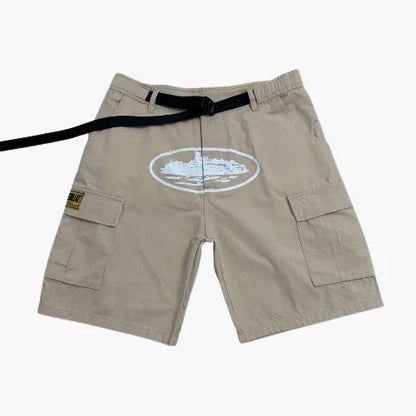 Corteiz Alcatraz Cargo Shorts Beige