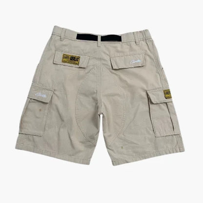 Corteiz Alcatraz Cargo Shorts Beige