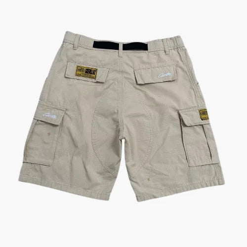 Corteiz Alcatraz Cargo Shorts Beige