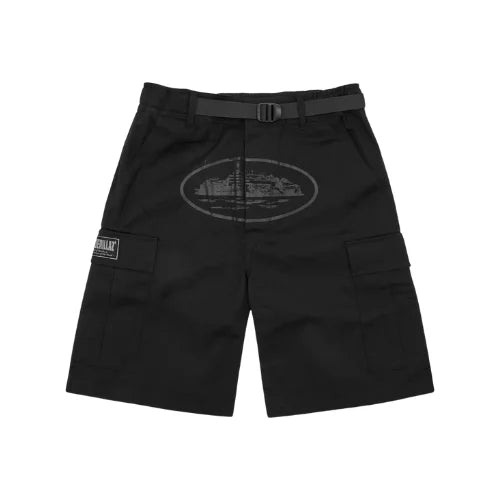 Corteiz Alcatraz Cargo Shorts in Triple Black
