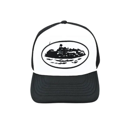 Corteiz Alcatraz Trucker Hat Black White