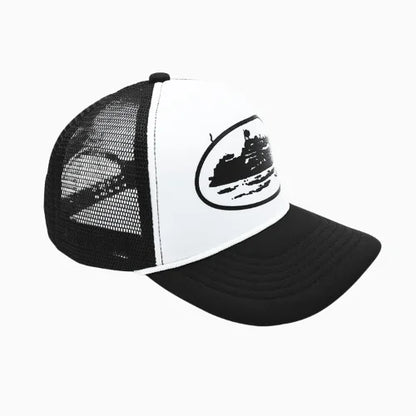Corteiz Alcatraz Trucker Hat Black White - image 4