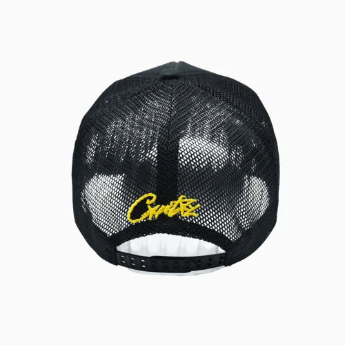 Corteiz Alcatraz Trucker Hat Black Yellow - image 4