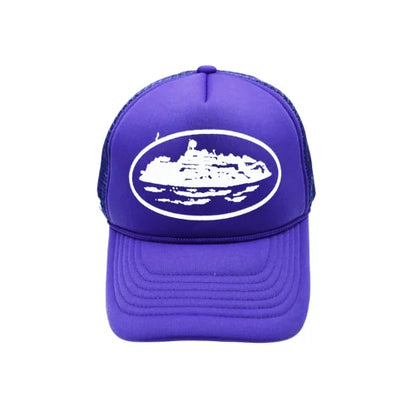 Corteiz Alcatraz Trucker Hat Dark Blue