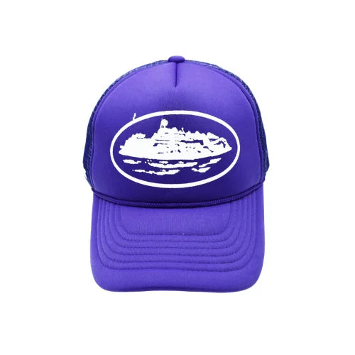 Corteiz Alcatraz Trucker Hat Dark Blue