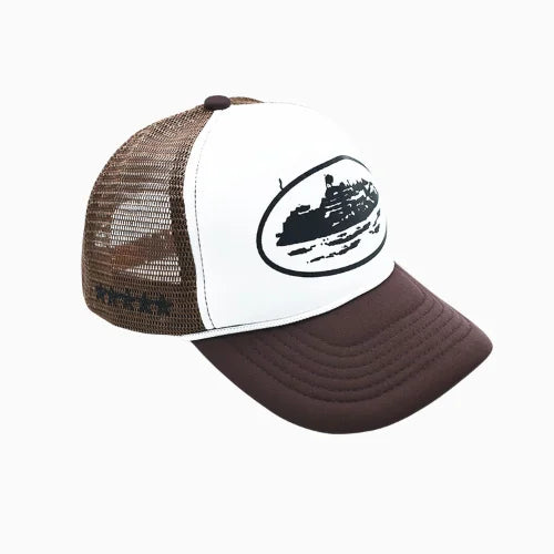 Corteiz Alcatraz Trucker Hat White Brown - image 3