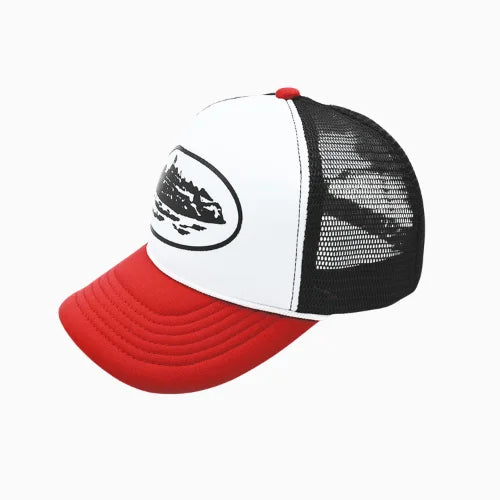 Corteiz Alcatraz Trucker Hat White Red - image 3