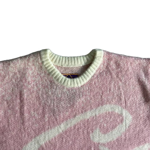Corteiz C Star Gradient Mohair Knit Sweater Pink