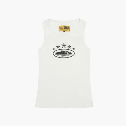 Corteiz CRTZ 5 Starz Alcatraz Tank Top White