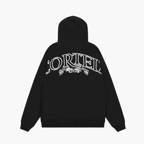 Corteiz Colly Arch Zip Hoodie Black White