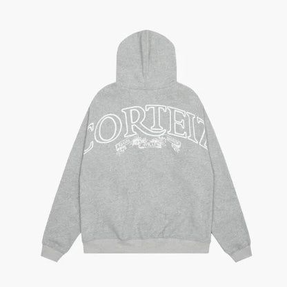 Corteiz Colly Arch Zip Hoodie Grey White