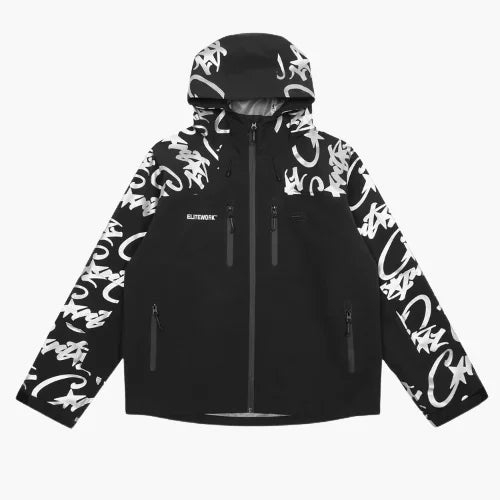Corteiz Elitework Waterproof Shell Black Jacket