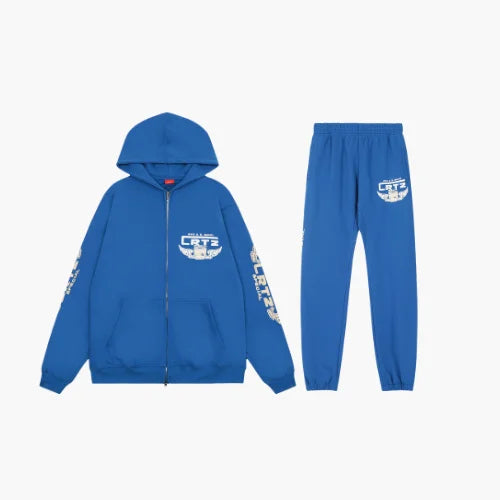 Corteiz Gasolina Double Zip Blue Tracksuit