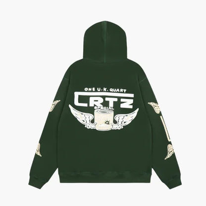 Corteiz Gasolina Double Zip Green Hoodie