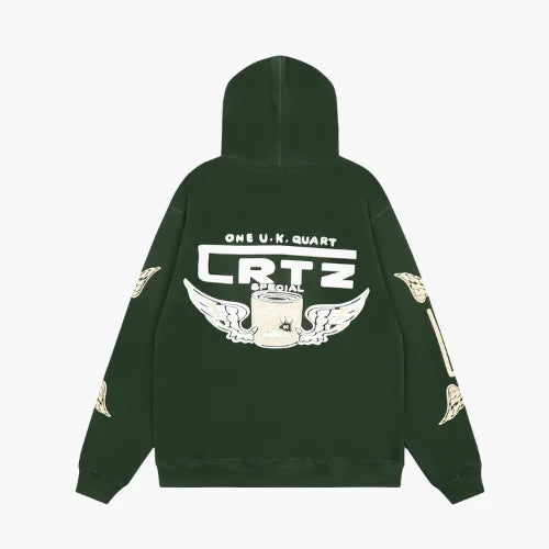 Corteiz Gasolina Double Zip Green Hoodie