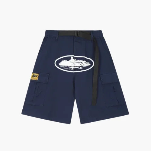 Corteiz Guerillaz 21 Shorts in Navy