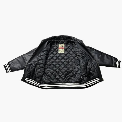 Corteiz Leather Jacket Black