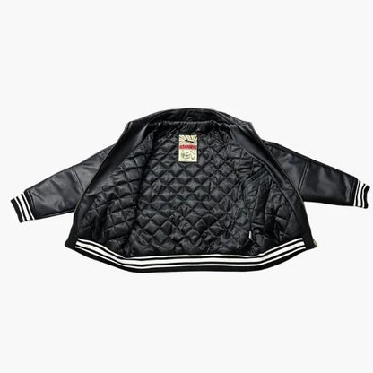 Corteiz Leather Jacket Black