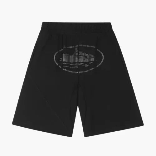 Corteiz Mens Triple Black Shorts