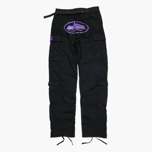 Corteiz Purp Guerillaz Cargos BlackPurple