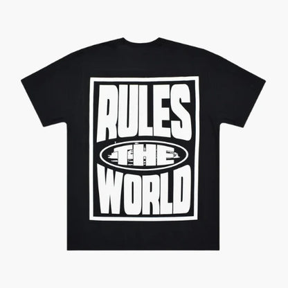 Corteiz Rules the World T Shirt Black-White