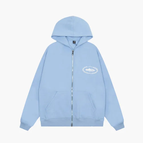 Corteiz Superior Royale Zip Hoodie Baby Blue