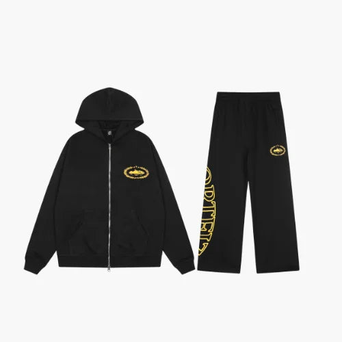 Corteiz Superior Royale Zip Tracksuit Black Yellow