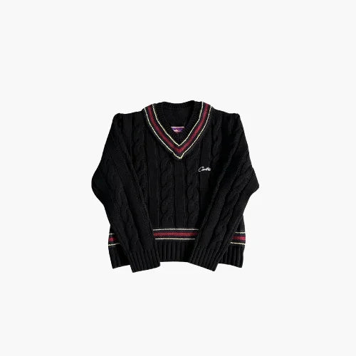Corteiz Wimbledon Knit Sweater - Black