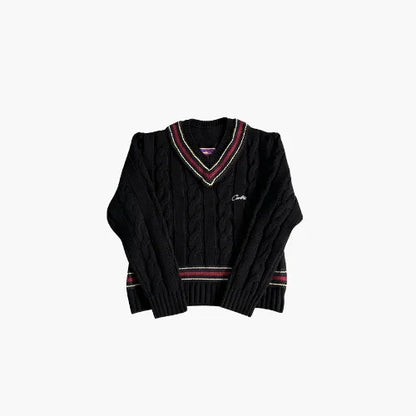 Corteiz Wimbledon Knit Sweater - Black