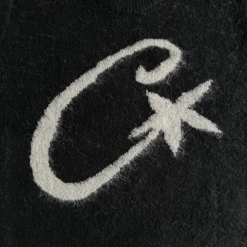 Corteiz C Star Mohair Knit Sweatshirt - Black