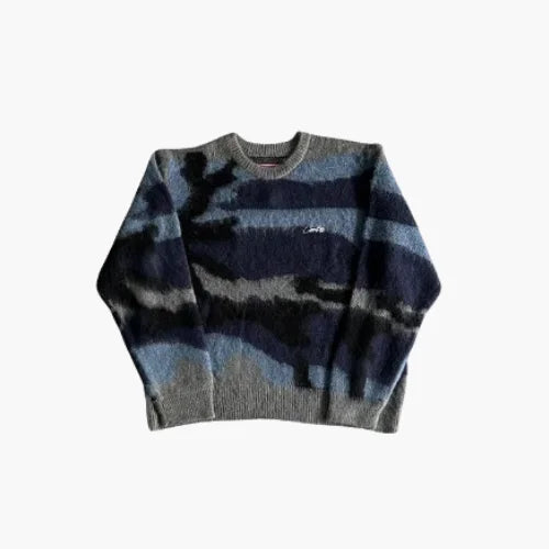 Cortiez Eagle Print Waffle Long-Sleeve-Black